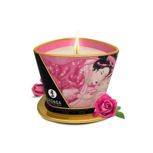 Bougie de massage à la rose 170ml 